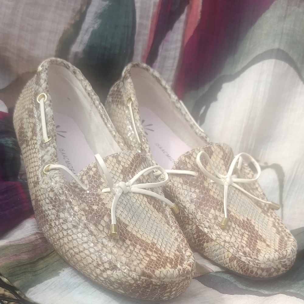 Isaac Mizrahi Live Leather Upper Loafers Snakeskin Prince Size 8